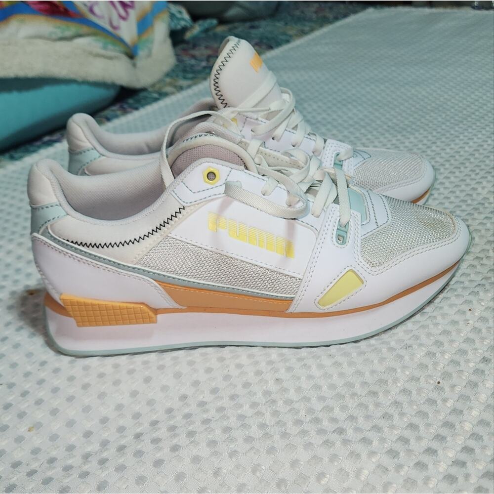 PUMA EUC WOMEN'S SZ 8.5 MILE RIDER PASTEL MIX SNEAKERS SHOES